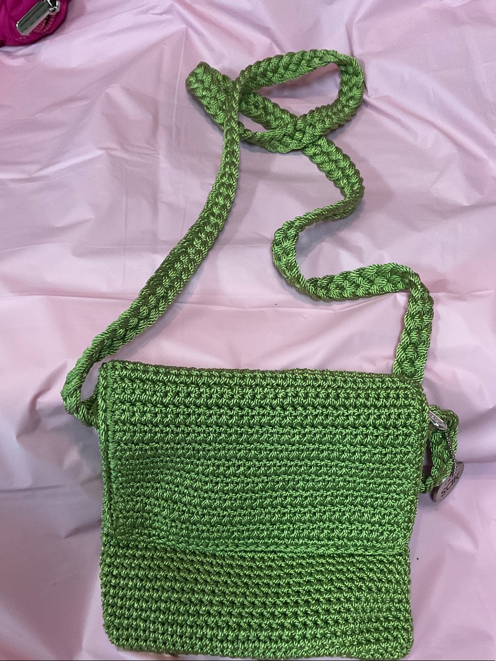 The Sak Green Handwoven Crossbody Shoulder Bag